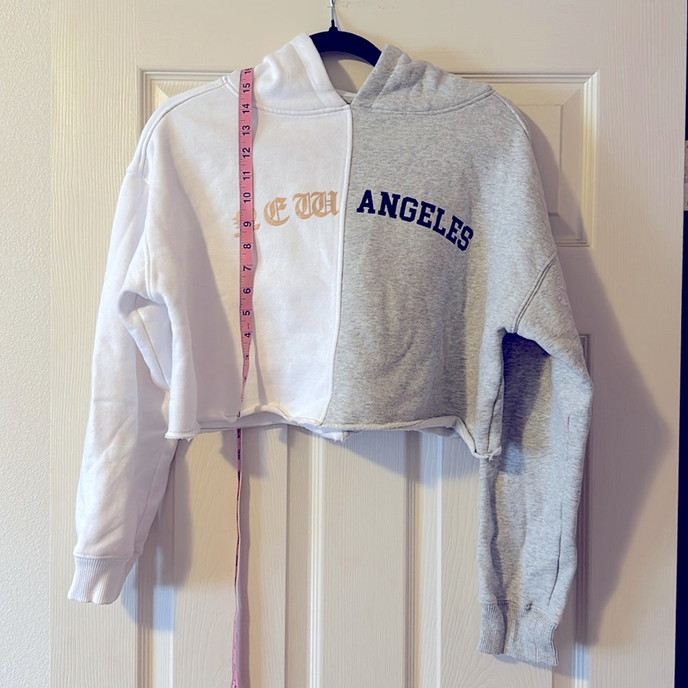 Kendall and Kylie hooded crop top medium weight sweatshirt hoodie